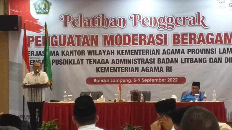 Kerjasama Penyelenggaraan Pelatihan Penggerak Penguatan Moderasi  kedua  dilaksanakan di Lampung
